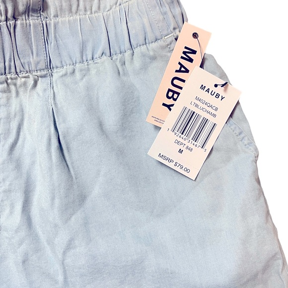 MAUBY WOMEN’S HIGH-WAISTED LIGHTWEIGHT CHAMBRAY SHORTS - NWT! - Picture 4 of 4